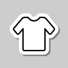 T-shirt simple icon vector. Flat desing. Sticker with shadow on gray background.ai