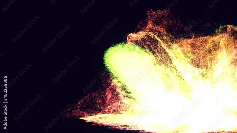 Poster colorful beautiful bg with lambent magic particles. glow particles spread like ink effect. luma matt