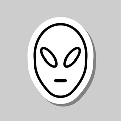 Alien simple icon vector. Flat desing. Sticker with shadow on gray background.ai