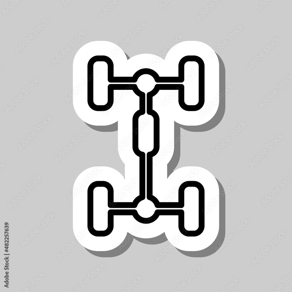 Poster auto simple icon vector. flat desing. sticker with shadow on gray background.ai