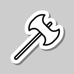 Axe simple icon vector. Flat desing. Sticker with shadow on gray background.ai