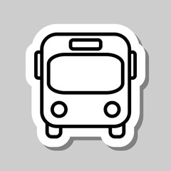 Bus simple icon. Flat desing. Sticker with shadow on gray background.ai