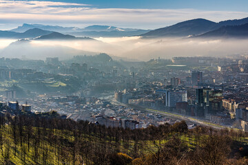 View of city of Bilbao in a winter day, Basque Country, Spain.