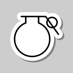 Grenade simple icon. Flat desing. Sticker with shadow on gray background.ai