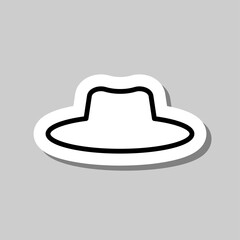 Hat simple icon vector. Flat desing. Sticker with shadow on gray background.ai