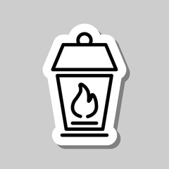 Lamp simple icon, vector. Flat desing. Sticker with shadow on gray background.ai