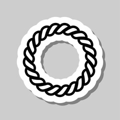 Rope simple icon. Flat desing. Sticker with shadow on gray background.ai