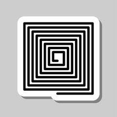 Spiral simple icon vector. Flat desing. Sticker with shadow on gray background.ai