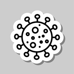 Virus simple icon. Flat desing. Sticker with shadow on gray background.ai