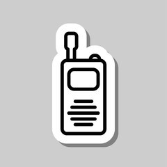 Walkie talkie simple icon. Flat desing. Sticker with shadow on gray background.ai