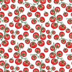 Seamless pattern with cherry tomatoes