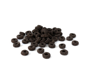 heap cereal rings isolated on white background