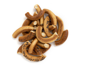 Obraz premium bagel with poppy isolated on white background