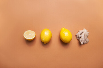 Cold season hot tea remedy vitamin c immune system concept sunny minimalist beautiful shot