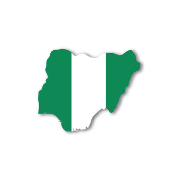 recommend clip art: Nigeria national flag in a shape of country map