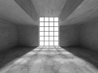 Abstract architecture background. Empty rough concrete interior