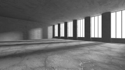 Abstract architecture interior background. Empty concrete room