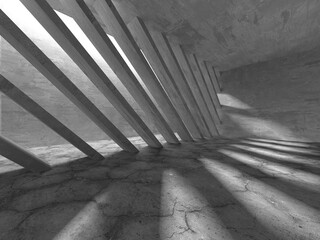 Abstract architecture background. Empty rough concrete interior