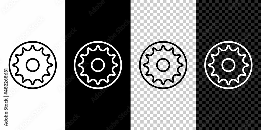 Wall mural set line chakra icon isolated on black and white background. vector