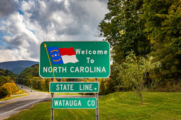 North Carolina State Line Sign