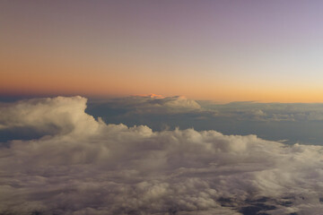 Panorama of morning sunrise with a perfect colorful sky