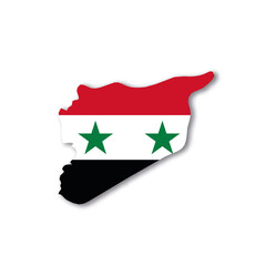 Syria national flag in a shape of country map