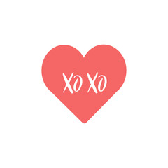 Love sticker. Valentine icon with heart	