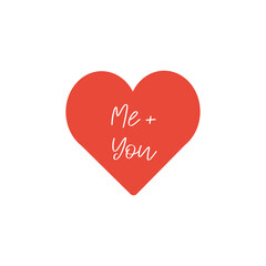 Love sticker. Valentine icon with heart	