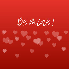 Be mine. Love banner with hearts	