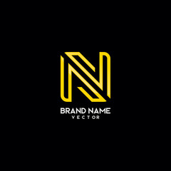 Obraz premium Gold Monogram N Symbol Logo Template