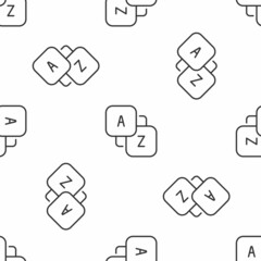 Grey line Vocabulary icon isolated seamless pattern on white background. Vector