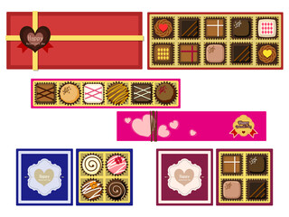 Fototapeta premium チョコレートギフトのイラストセット