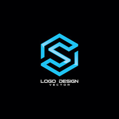 Modern Linear S Symbol Logo Template