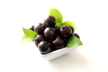 Detail of exotic Jabuticaba fruit isolated on white background