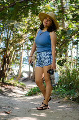 woman walking in the park