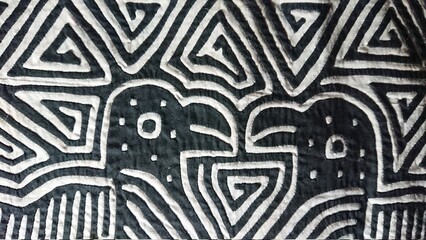 Mola appliqué textile - Guna indigenous people, Panama 
