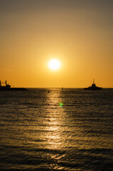 boat in the sunset