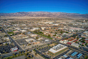 Naklejka premium Aerial View of Downtown Indio, California
