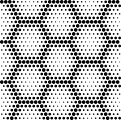 Polka dot texture with hexagonal pattern isolated on transparent background. Honeycomb halftone texture for beekeeping, banner or poster layer, background, wallpaper or other use. Vector illustration.
