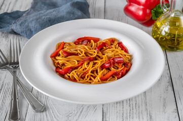 Roasted Red Pepper Spaghetti