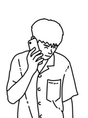 black and white of man cartoon for coloring