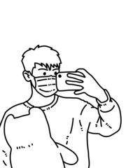 black and white of man cartoon for coloring