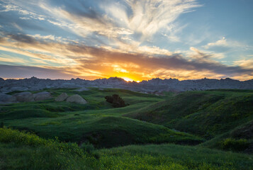 sunset in the mountains