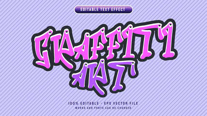graffiti art editable text effect with 3d cartoon vector illustration template