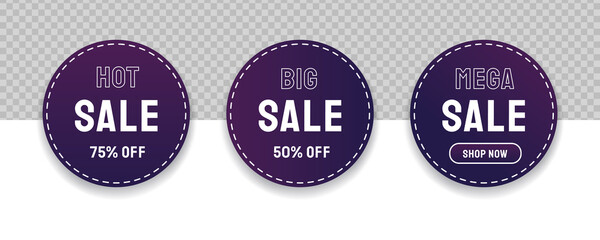 Obraz premium set of sale label with different offer dan discount for product promotion vector template