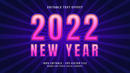 New year 2022 editable text effect template for banner or advertisement