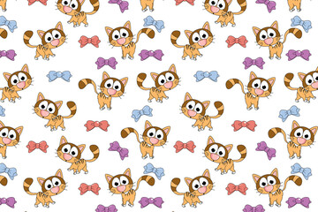 cute cat animal cartoon pattern