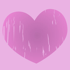 Wooden pattern heart on pink background.
