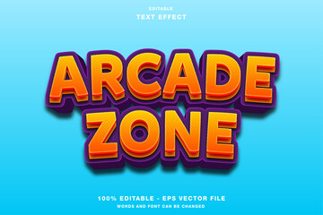 Arcade Zone Cartoon 3D Editable Text Effect