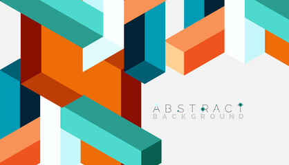 Abstract background. 3d cubes, cubic elements and blocks. Techno or business concept for wallpaper, banner, background, landing page